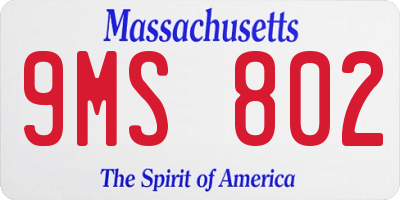 MA license plate 9MS802