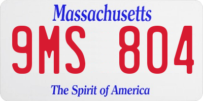 MA license plate 9MS804