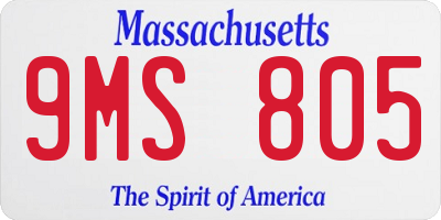 MA license plate 9MS805