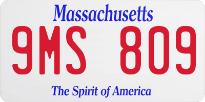 MA license plate 9MS809