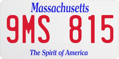 MA license plate 9MS815