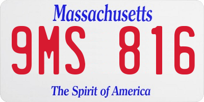 MA license plate 9MS816