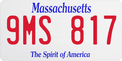 MA license plate 9MS817