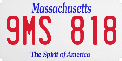 MA license plate 9MS818