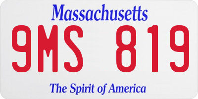 MA license plate 9MS819