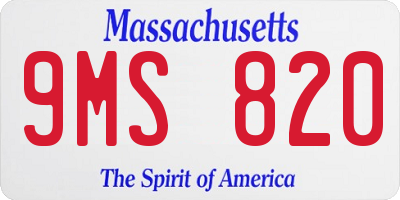 MA license plate 9MS820