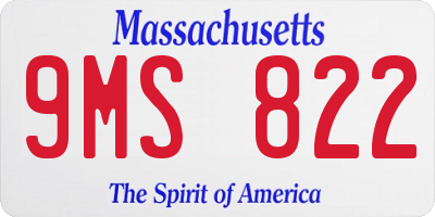 MA license plate 9MS822
