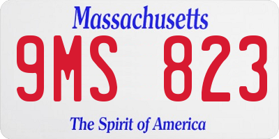 MA license plate 9MS823