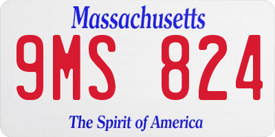 MA license plate 9MS824