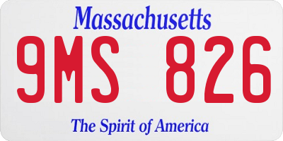MA license plate 9MS826
