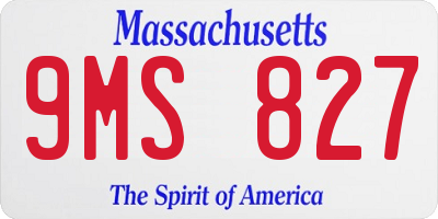 MA license plate 9MS827