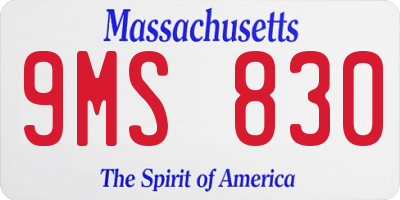 MA license plate 9MS830