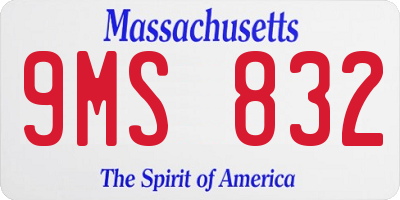 MA license plate 9MS832