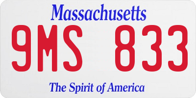 MA license plate 9MS833