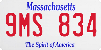 MA license plate 9MS834