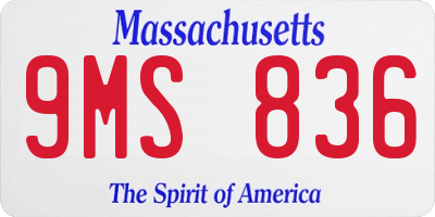 MA license plate 9MS836