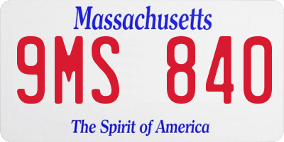 MA license plate 9MS840