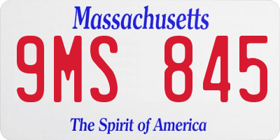 MA license plate 9MS845