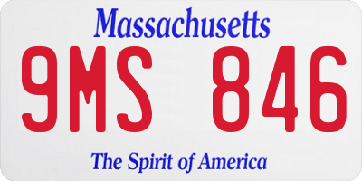 MA license plate 9MS846