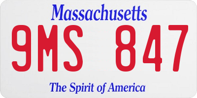 MA license plate 9MS847