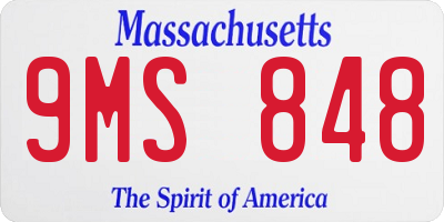 MA license plate 9MS848