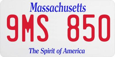 MA license plate 9MS850