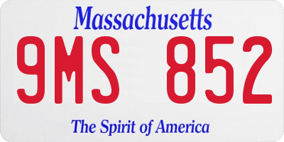 MA license plate 9MS852