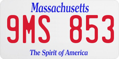 MA license plate 9MS853