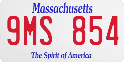MA license plate 9MS854