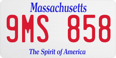 MA license plate 9MS858