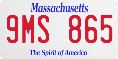 MA license plate 9MS865