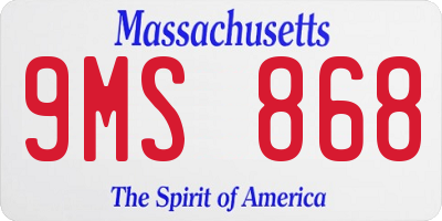 MA license plate 9MS868