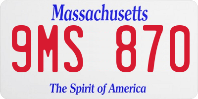 MA license plate 9MS870
