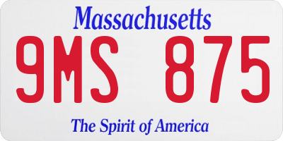 MA license plate 9MS875