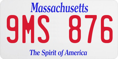 MA license plate 9MS876