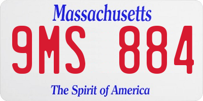 MA license plate 9MS884