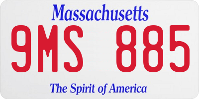 MA license plate 9MS885