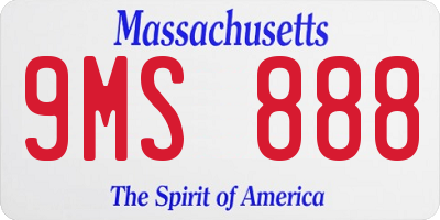 MA license plate 9MS888