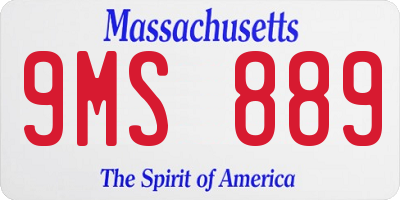 MA license plate 9MS889