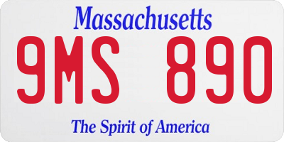 MA license plate 9MS890