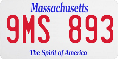 MA license plate 9MS893