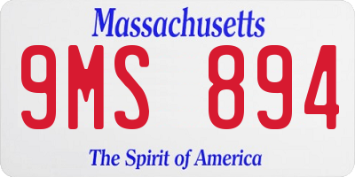MA license plate 9MS894