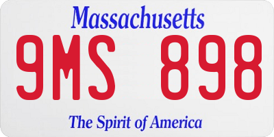 MA license plate 9MS898