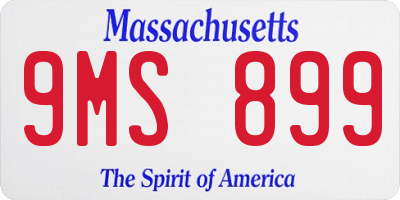 MA license plate 9MS899
