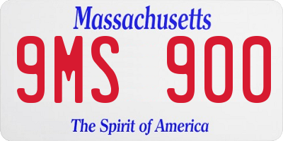 MA license plate 9MS900
