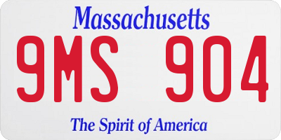 MA license plate 9MS904