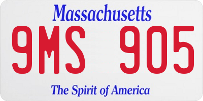 MA license plate 9MS905