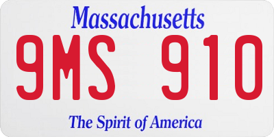 MA license plate 9MS910