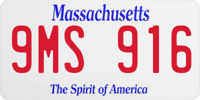 MA license plate 9MS916