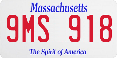 MA license plate 9MS918